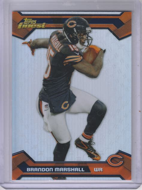 2013 Finest Refractors Chicago Bears Football Card 49 Brandon Marshall