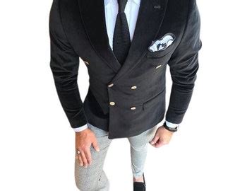 Buy Men Double Breasted Coat Black Double Breasted Blazer Office