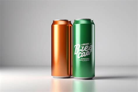 Aluminium Beer And Slim Soda Can Mock Up Blank Template Juice Soda Beer