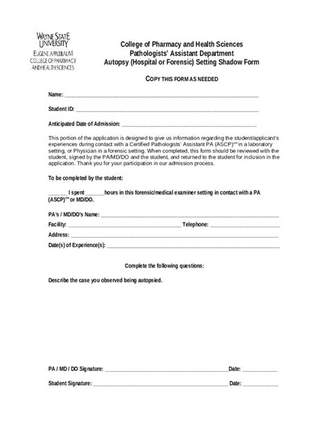 Autopsy Forensic Of Hospital Shadowing Cphs Wayne Doc Template