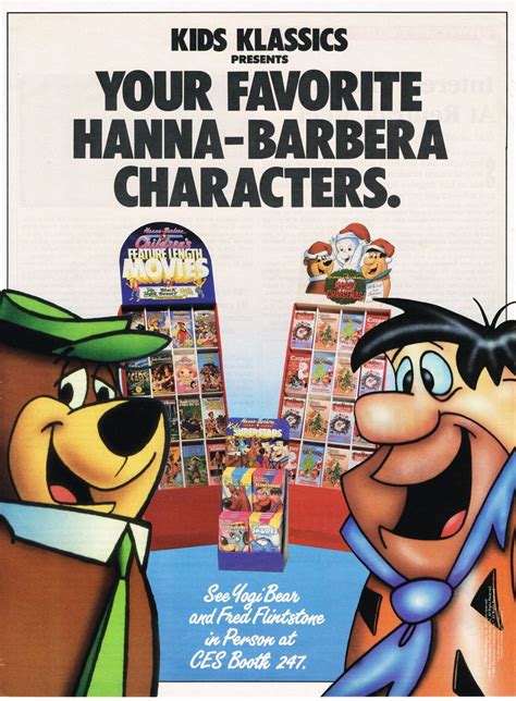 Hanna Barbera Home Video Cassette Ad 1989 Hanna Barbera Characters