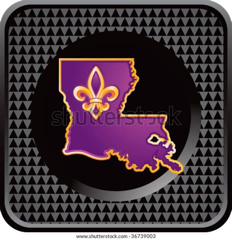 Louisiana State Symbol On Black Checkered Stock Vector Royalty Free