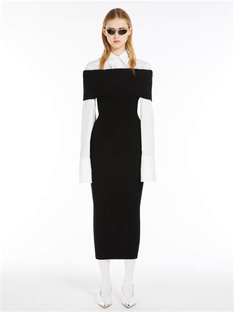 Off The Shoulder Knit Dress Black Feritos Max Mara