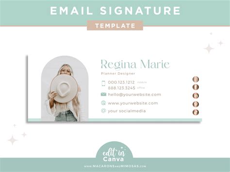 Blue Email Signature Template • Macarons And Mimosas