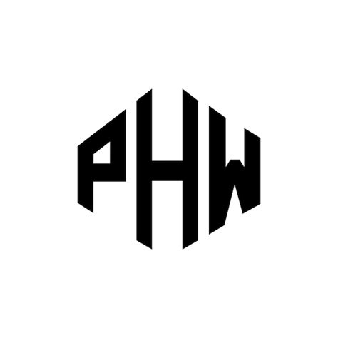 premium vector phw letter logo design  polygon shape phw polygon