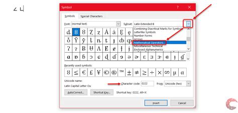 How to insert the 'angle' symbol in Word? | Candid.Technology