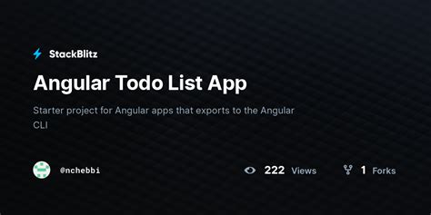 Angular Todo List App StackBlitz