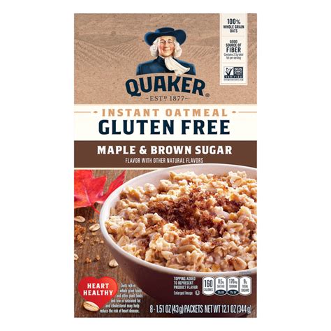 Quaker Instant Oatmeal Maple Brown Sugar Gluten Free Products Lowes