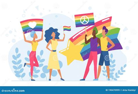 Lgbt Pride Festival Vector Illustration Cartoon Flat Homosexual