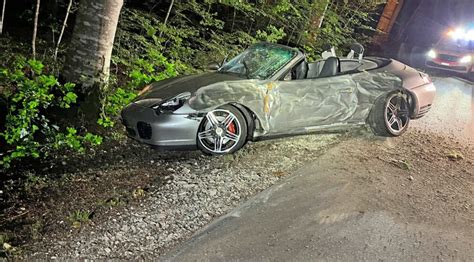 Unfall In Berlingen TG Betrunkener Porsche Fahrer 52 Knallt Gegen