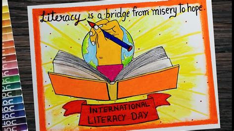 International Literacy Day Poster Drawing Step By Step L World Literacy