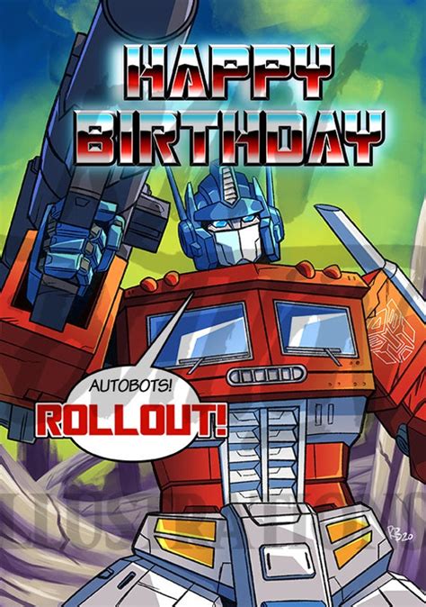 Transformers Optimus Prime Birthday Card Etsy