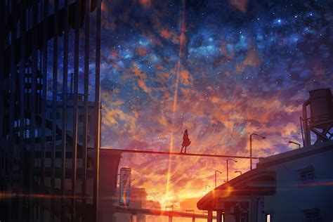 Night Sky Anime Desktop Wallpapers Top Free Night Sky Anime Desktop