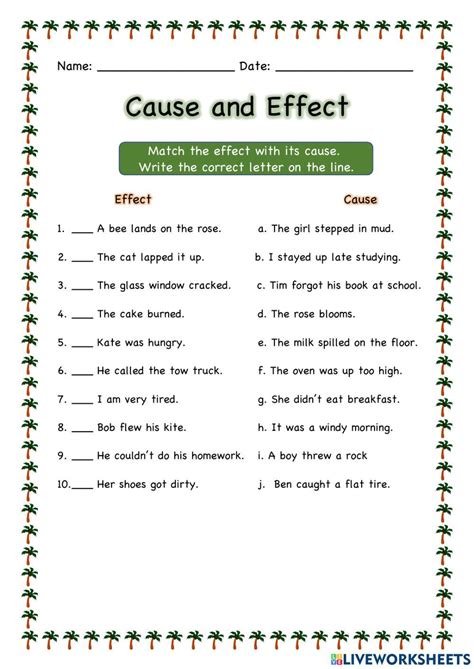 Cause And Effect Worksheets 3rd Grade