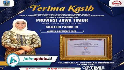 Indeks Reformasi Birokrasi Pemprov Jatim Raih Predikat A