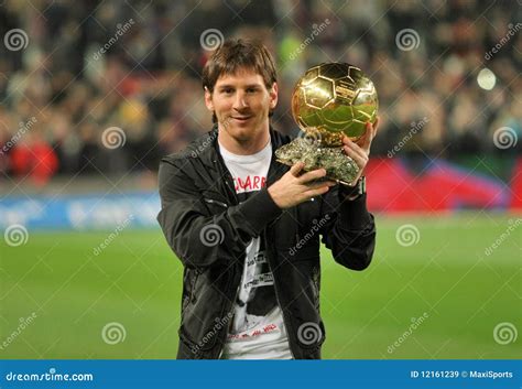 Messi Holds Up Golden Ball Editorial Stock Image Image Of Portrait