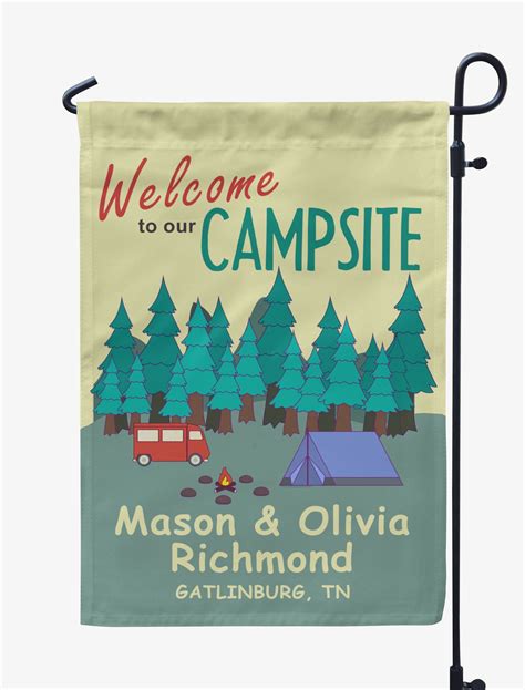 Printtoo Tan Welcome To Our Campsite Outdoor Campingflagcustom