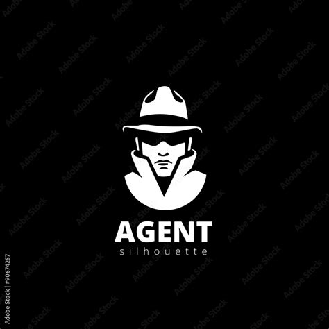 Agent Detective Spy Silhouette Logo design vector avatar Stock Vector ...