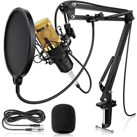 Kit Microfone Podcast Studio Gravação Bm 800 Pop Filter Aranha