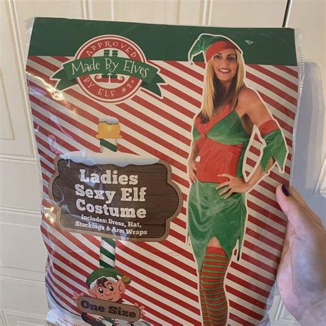 Green Red Velvet Christmas Santa Helper Elf Fancy Depop