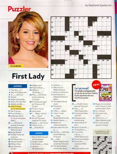 Printable People Magazine Crossword Puzzles