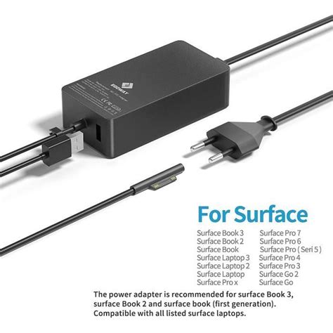 Surface Book Surface Pro Chargeur W V A Alimentation Compatible