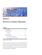 Inf Module Oct Pdf Module Structures De Donn Ees El