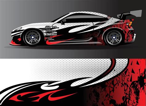 Car Wrap Design Vector Graphic Abstract Stripe Racing Background Kit