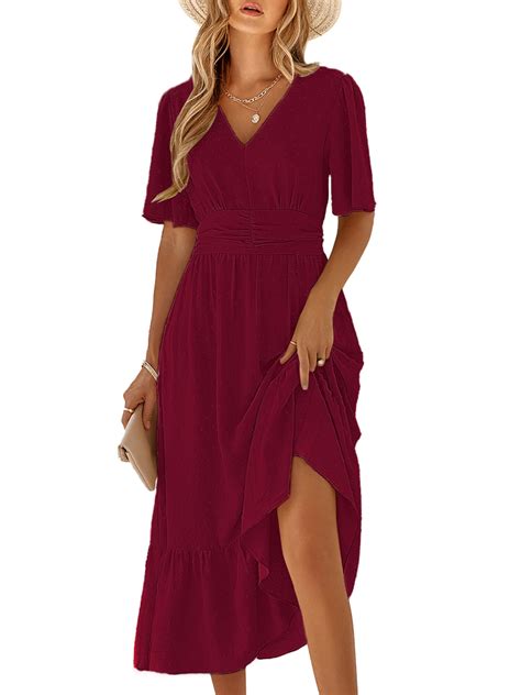 Women S Flutter Sleeve Maxi Dress