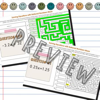 Solving Equations With Rational Numbers Maze By Lind Solutions TPT