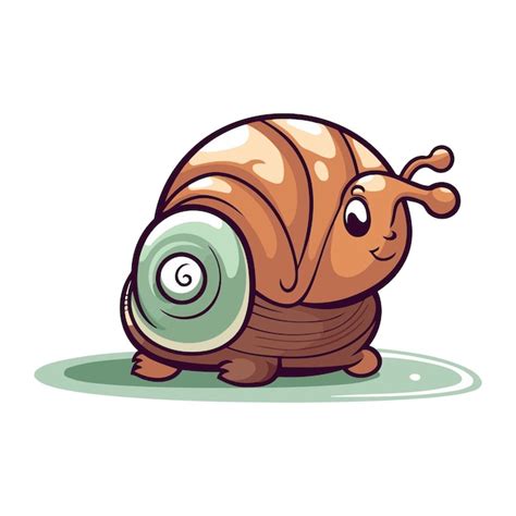 Lindo Caracol De Dibujos Animados Ilustraci N Vectorial Aislada En Un