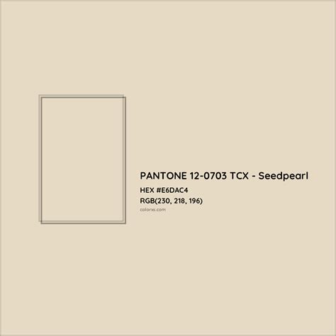 PANTONE 12 0703 TCX Seedpearl Complementary Or Opposite Color Name