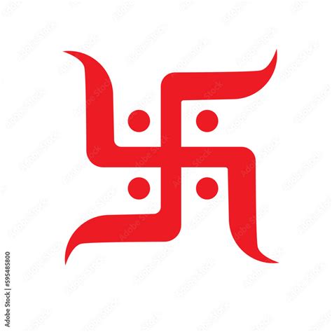 Swastik Red Indian Spiritual Symbol Hinduism Swastik Illustration