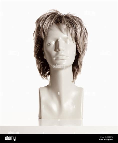 Mannequin Female Head With Wig On White Stock Photo Alamy