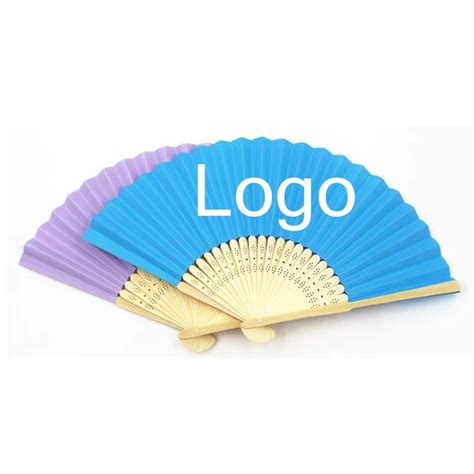 Folding Bamboo Hand Fan Custom Logo Foldable Paper Hand Fan Wedding
