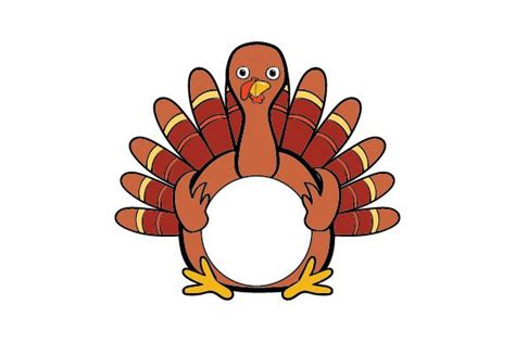 Thanksgiving Turkey Monogram Frame Svg Cut File By Creative Fabrica Crafts · Creative Fabrica