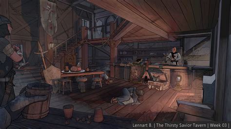 Artstation Tavern Interior Pov The Thirsty Savior