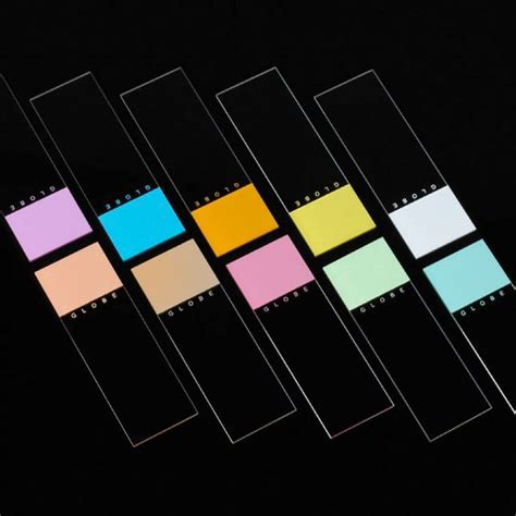 White Glass Microscope Slides Frosted Color Coded End Side