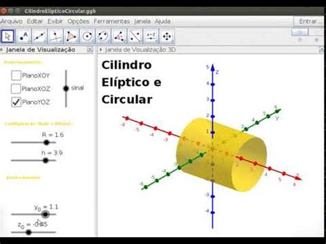 Cilindro El Ptico Circular No Geogebra Vers O Youtube