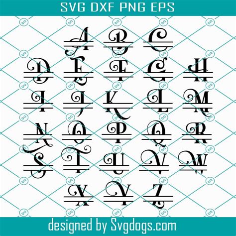 Split Letter Q svg Split Alphabet Split Monogram SVG Regal Font Svg Split Font Letter Svg Split ...