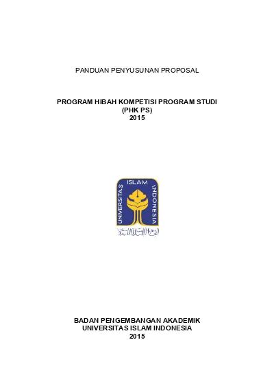 Panduan Penyusunan Proposal Program Hibah Kompetisi Program Studi Phk