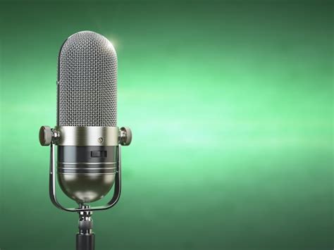 Premium Photo Retro Old Microphone Radio Show Or Audio Podcast