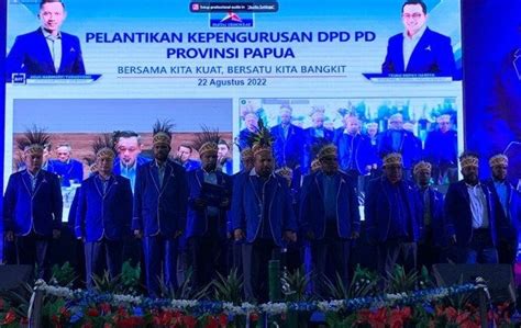 Ahy Resmi Lantik Dpd Demokrat Papua Lukas Enembe Kembali Menjabat