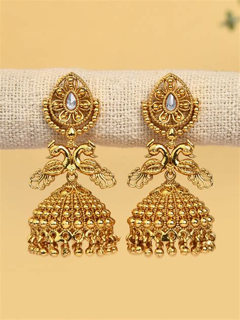 Buy Gold Plated Handcrafted Brass Earrings AHACE 1125 AHYA3 The Loom