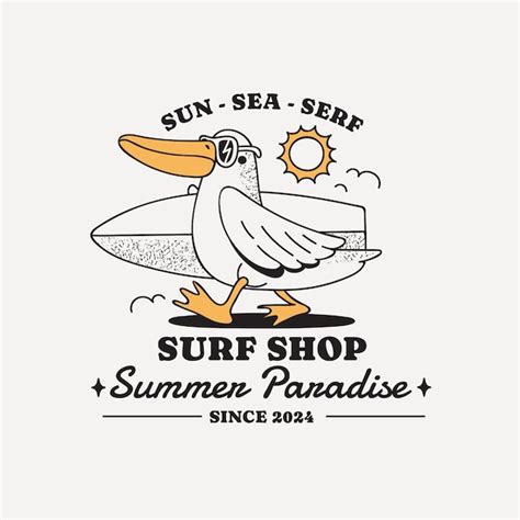 Premium Vector Hand Drawn International Surfing Day Logo Template