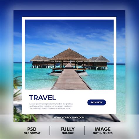 Travel Tour Post Template Premium Psd File