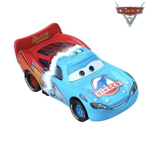 Rel Mpago Mcqueen Virando Dinoco Disney Carros Miniatura Em Metal