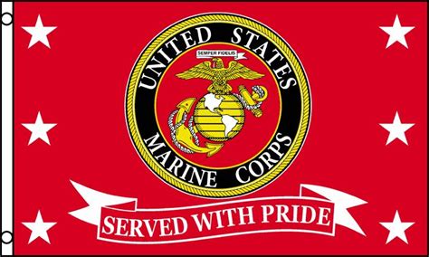 Units Of United States Marine Corp Served With Pride Flag Signs