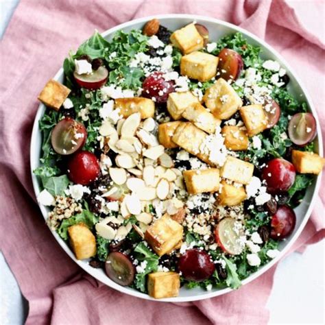 Kale Quinoa And Baked Tofu Salad Cait S Plate