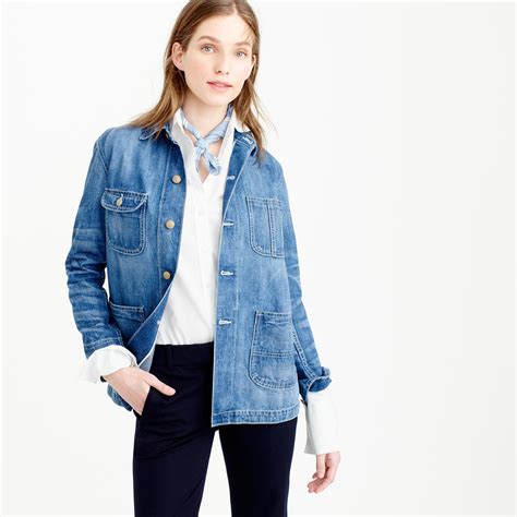 J CREW Womens Denim Jacket Workwear Coats Jackets